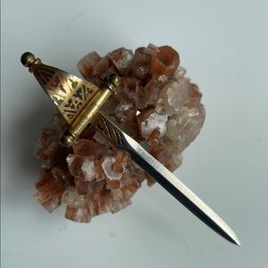 Vintage Toledo Damascene  Tie Pin or Brooch Sword with Shied